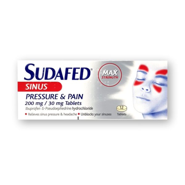Sudafed Sinus Pressure & Pain 200mg/30mg Tablets 12's