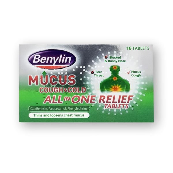 Benylin Mucus Cough & Cold All in One Relief Tablets 16's