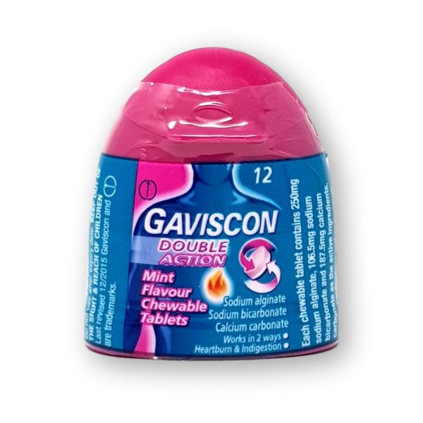 Gaviscon Double Action Mint Flavour Chewable Tablets Handy Pack 12's