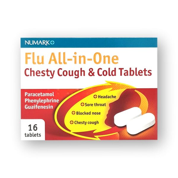 Numark Flu All-In-One Chesty Cough & Cold Tablets 16's