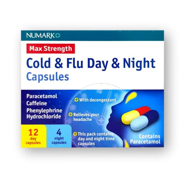 Numark Max Strength Cold & Flu Day & Night Capsules 16's