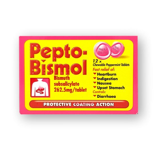 Pepto-Bismol Chewable Peppermint Tablets 12’s