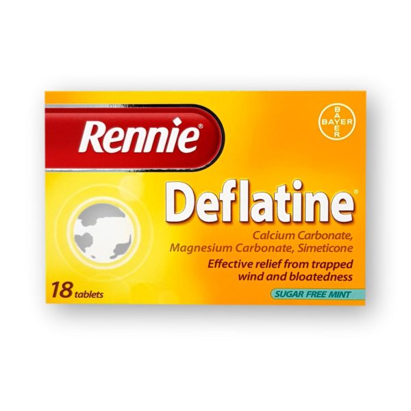 Rennie Deflatine Sugar Free Mint Chewable Tablets 18's
