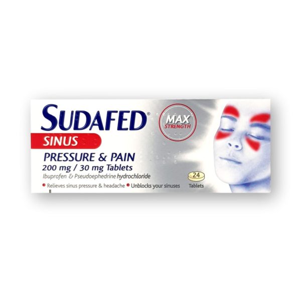 Sudafed Sinus Pressure & Pain 200mg/30mg Tablets 24's