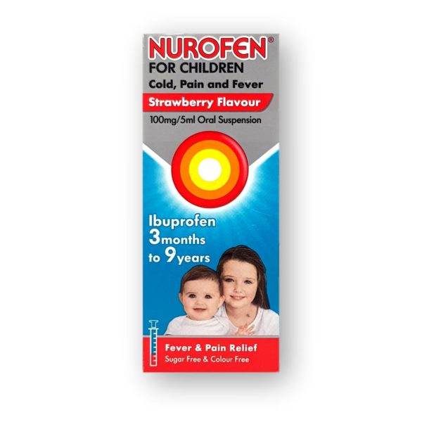 Nurofen For Children Cold, Pain and Fever Strawberry Flavour Oral Suspension 100ml
