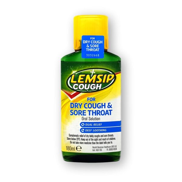 Lemsip Cough For Dry Cough & Sore Throat Oral Solution 180ml