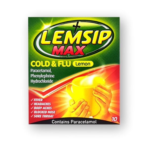 Lemsip Max Cold & Flu Lemon Sachets 10’s