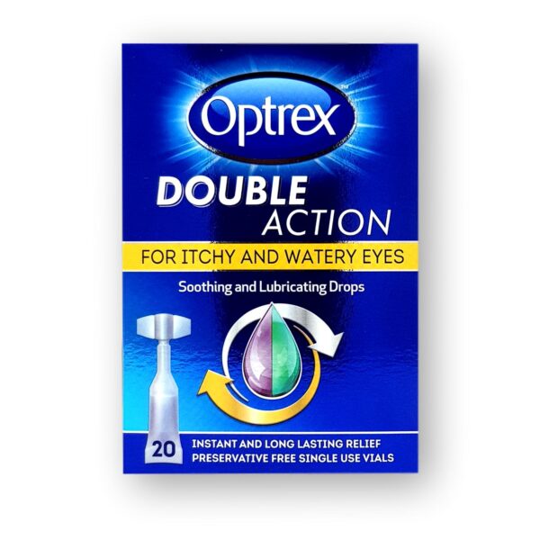 Optrex Double Action For Itchy And Watery Eyes Drops 0.5ml Single Use Vials 20's