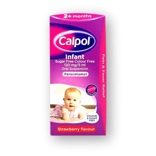 Calpol Infant Suspension Colour & Sugar Free Strawberry 100ml