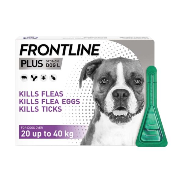 Frontline Plus Flea & Tick Treatment for Large Dogs (20-40 kg) Pipettes
