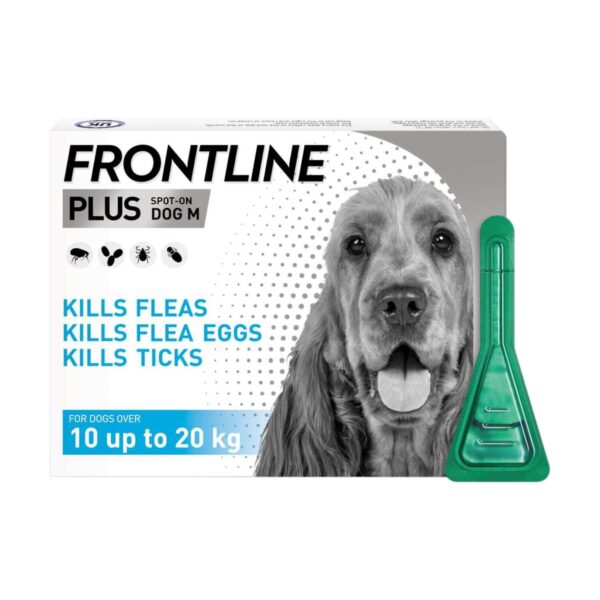 Frontline Plus Flea & Tick Treatment for Medium Dogs (10-20 kg) Pipettes
