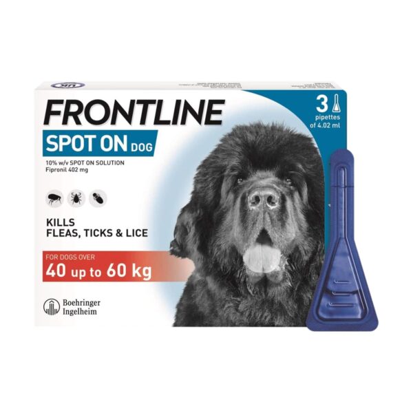 Frontline Spot On Flea & Tick Treatment for Extra Large Dogs (40-60 kg) Pipettes 3's