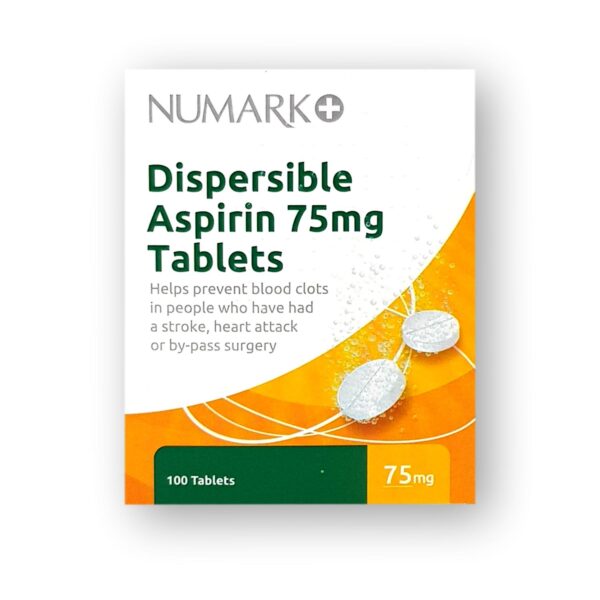 Numark Dispersible Aspirin 75mg Tablets 100's