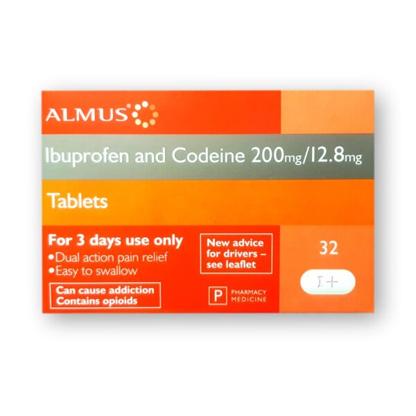 Almus Ibuprofen & Codeine 200mg/12.8mg Tablets 32's