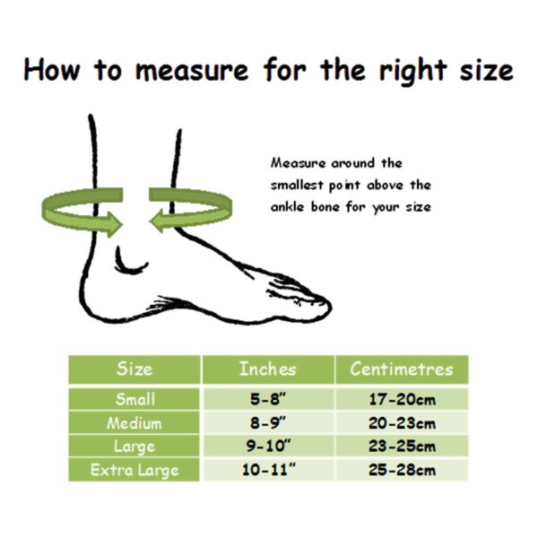 Physiologix Essential Ankle Support Sizing