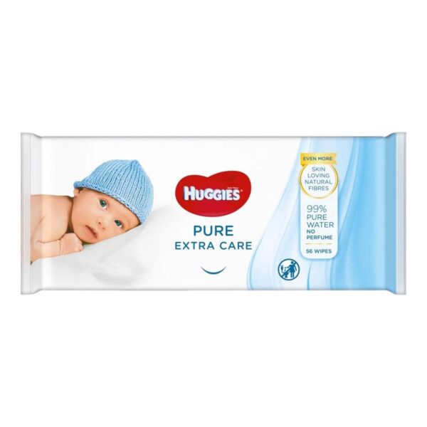 Huggies Extra Care Pure Baby Wipes 56's