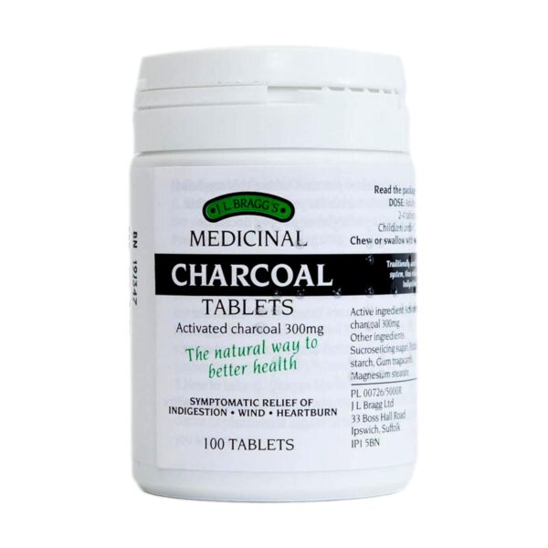 J.L Braggs Activated Medicinal Charcoal Tablets 100's