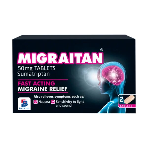 Migraitan 50mg Tablets 2's
